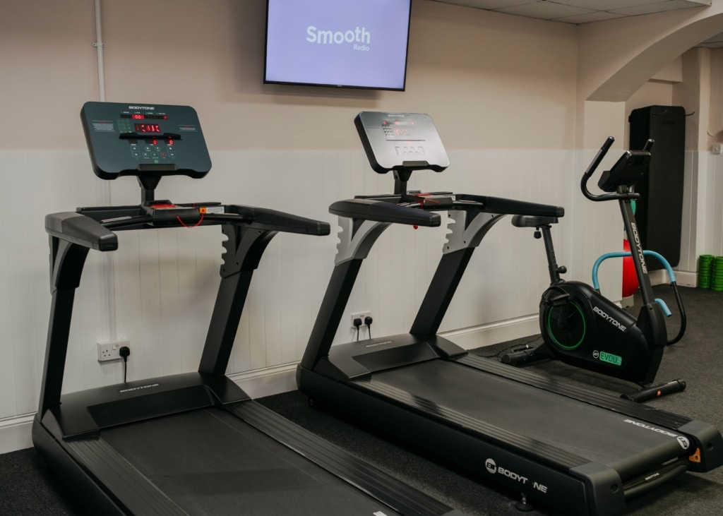 The Falmouth's newly renovated gym treadmills