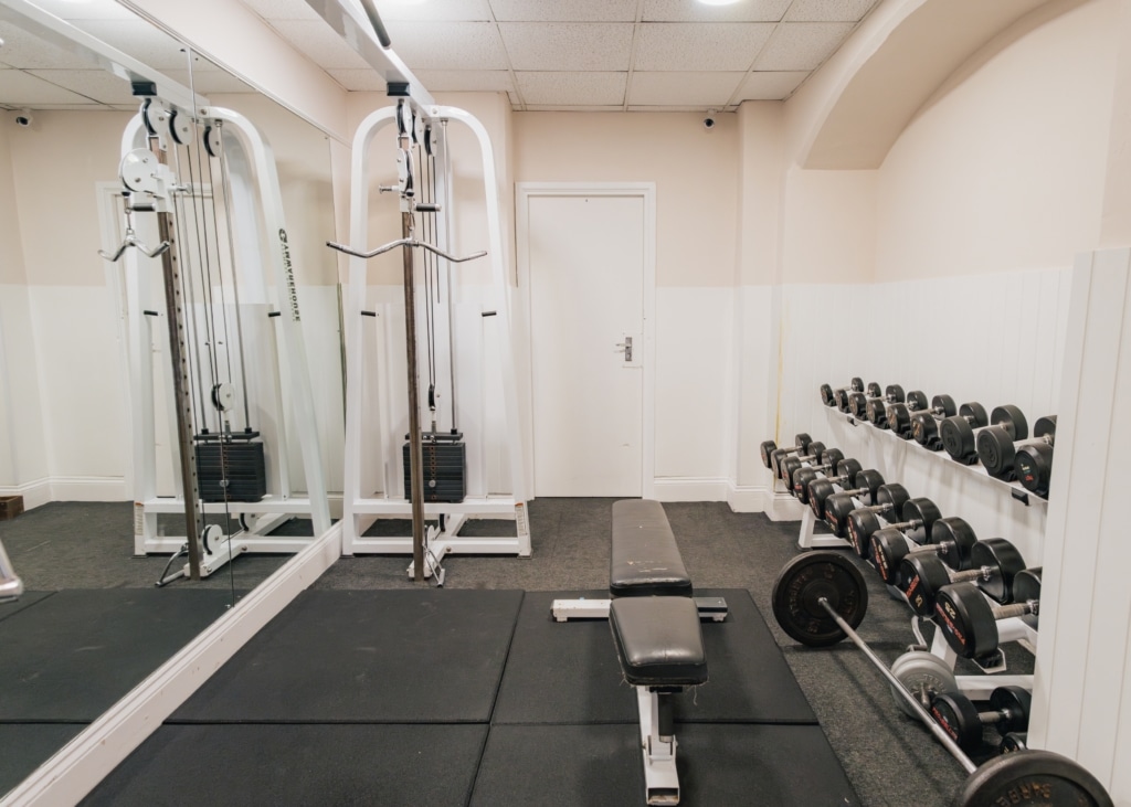 The Falmouth's newly renovated gym weights room